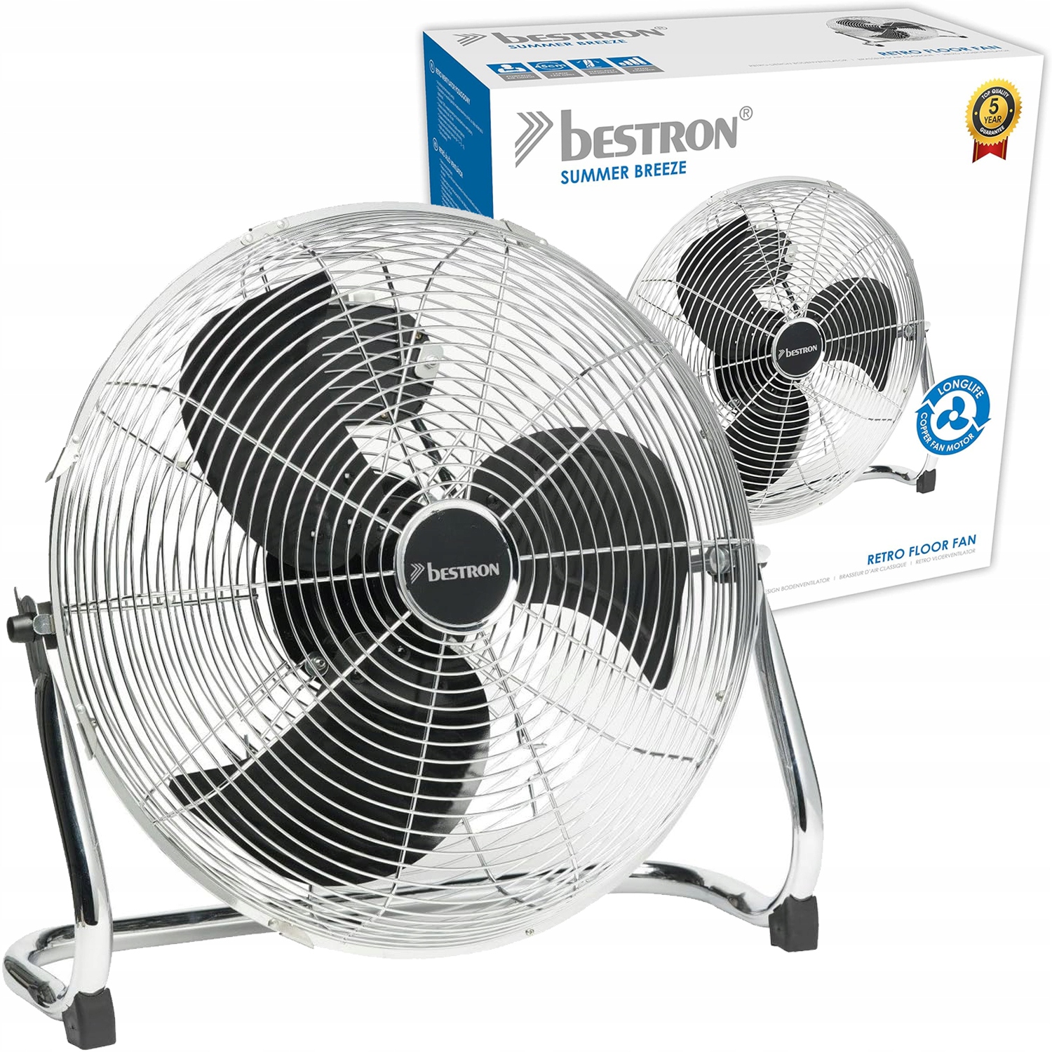 Podlahový ventilátor Bestron DFA40 strieborný/sivý